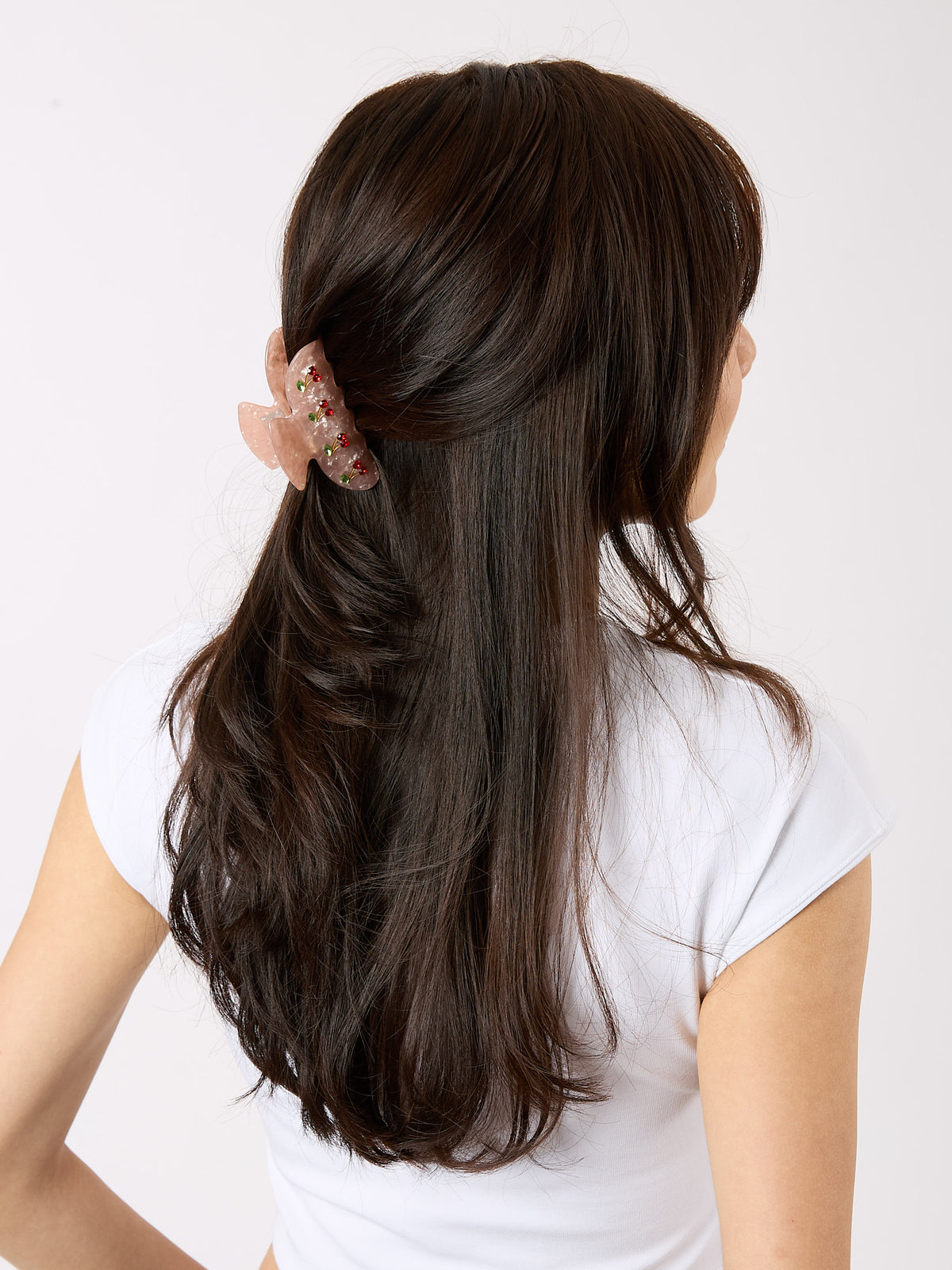 Cherry Rhinstone Claw Clip
