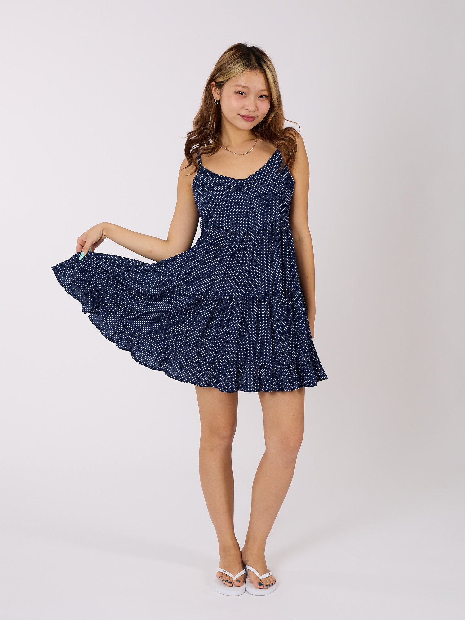 Polka Dot Flared Cami Dress
