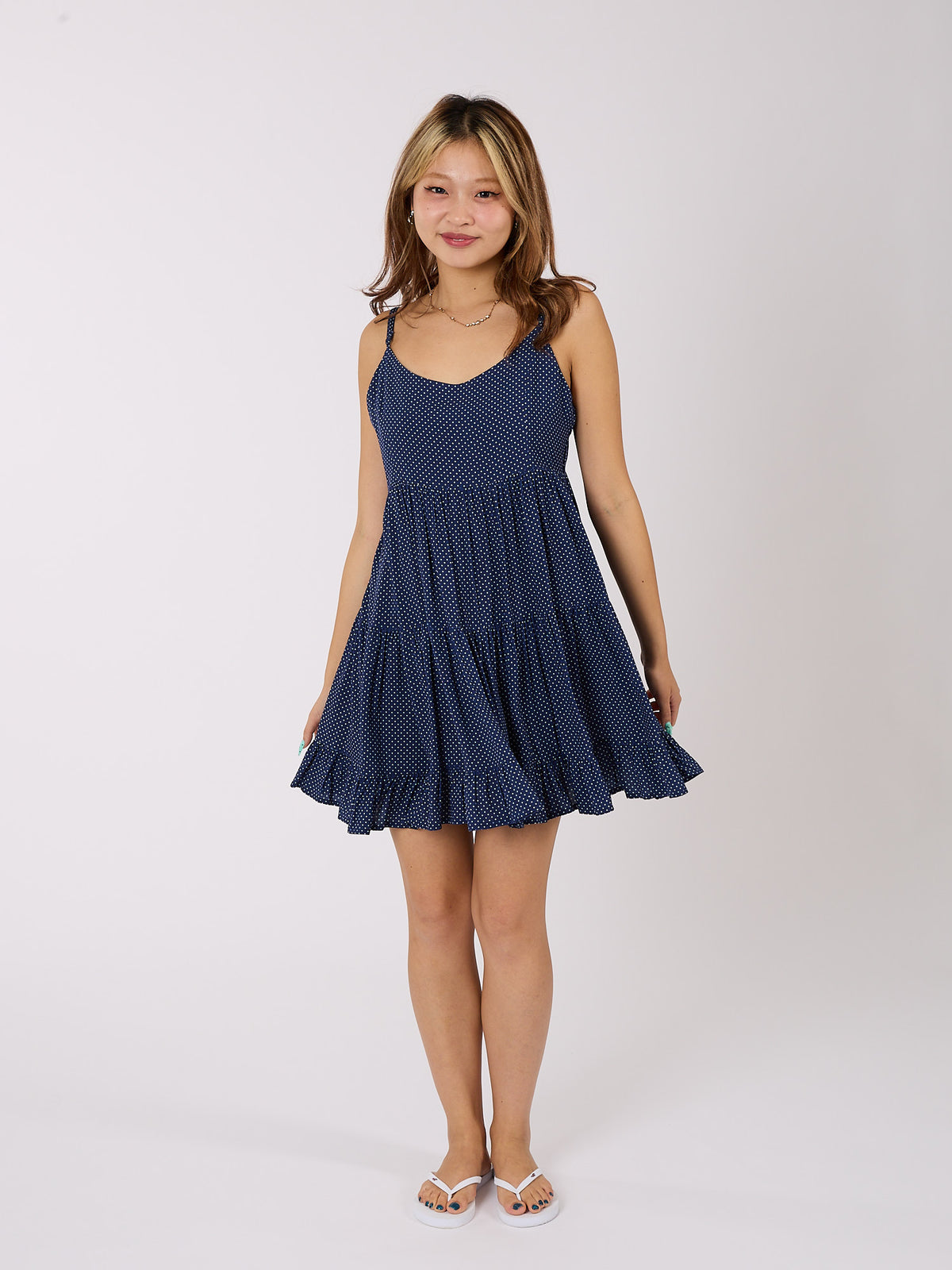 Polka Dot Flared Cami Dress