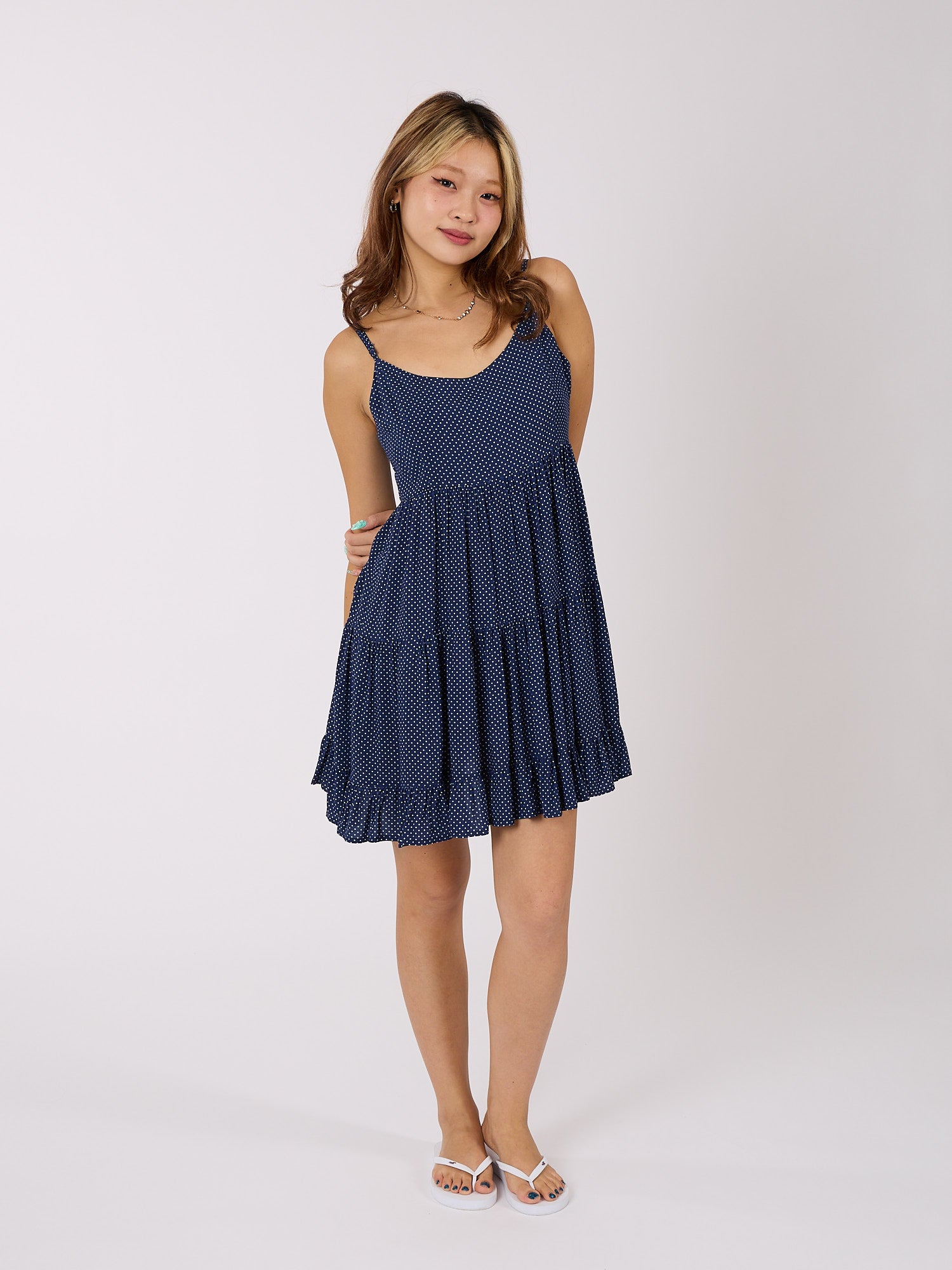 Polka Dot Flared Cami Dress