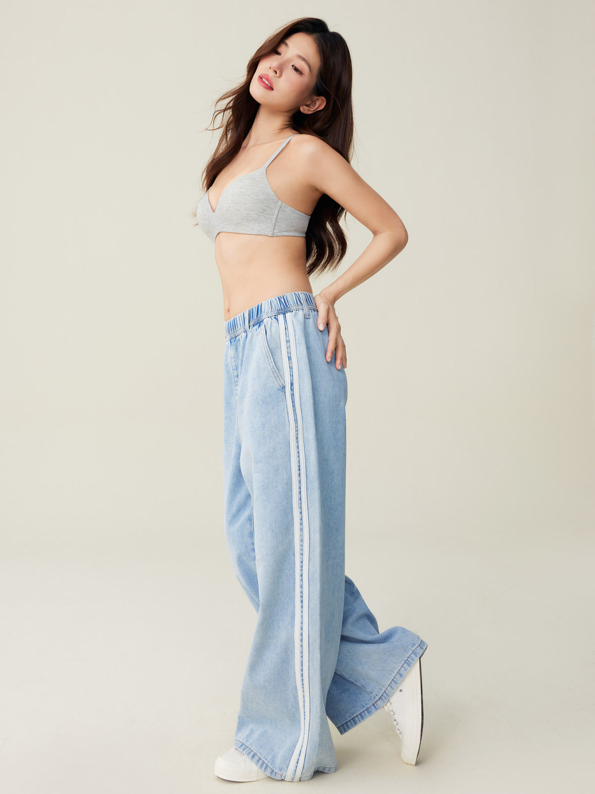 Wide Leg Denim Pants