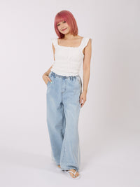 Wide Leg Denim Pants