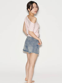 Ripped Denim Shorts