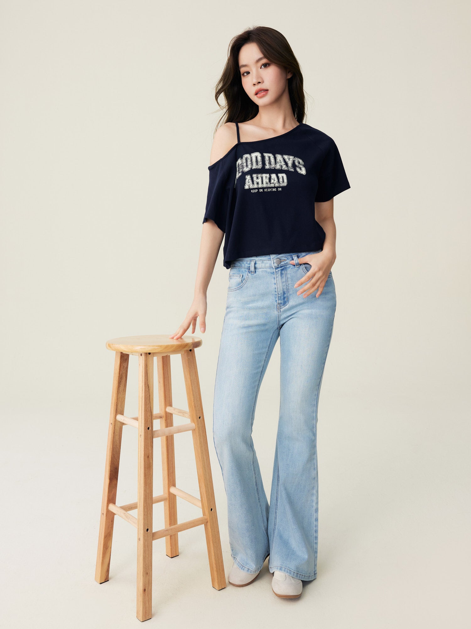 Double Waist Flared Jeans