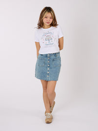 Button Denim Skirt