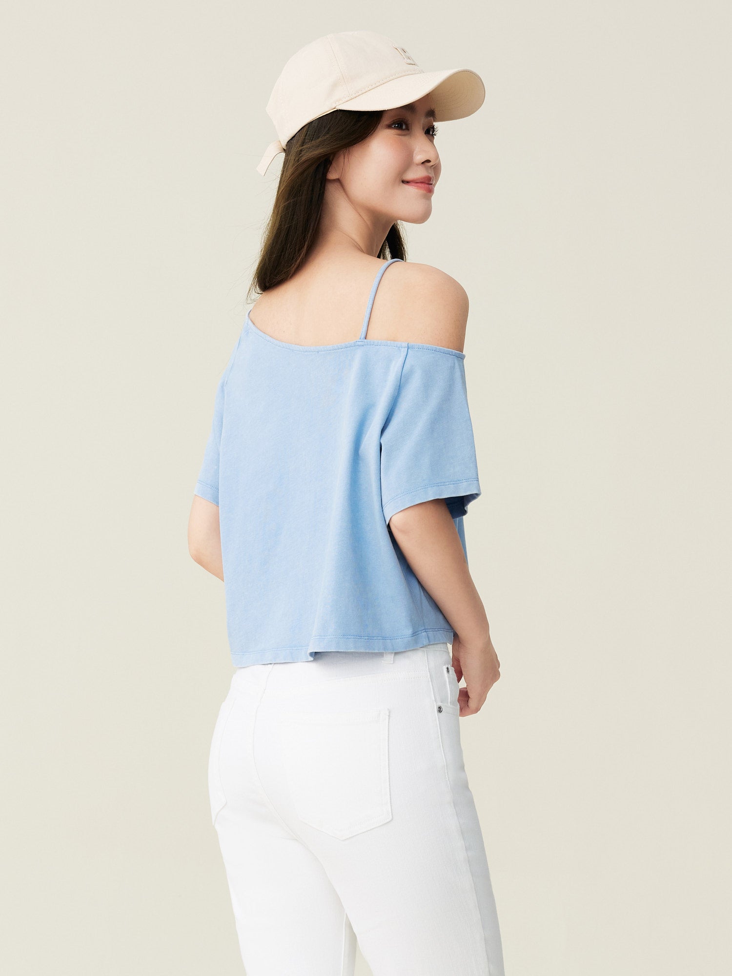 Washed One Shoulder Tee