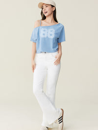 Washed One Shoulder Tee