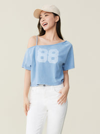 Washed One Shoulder Tee