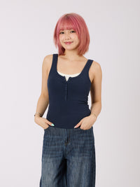 2-in-1 Henley Tank Top