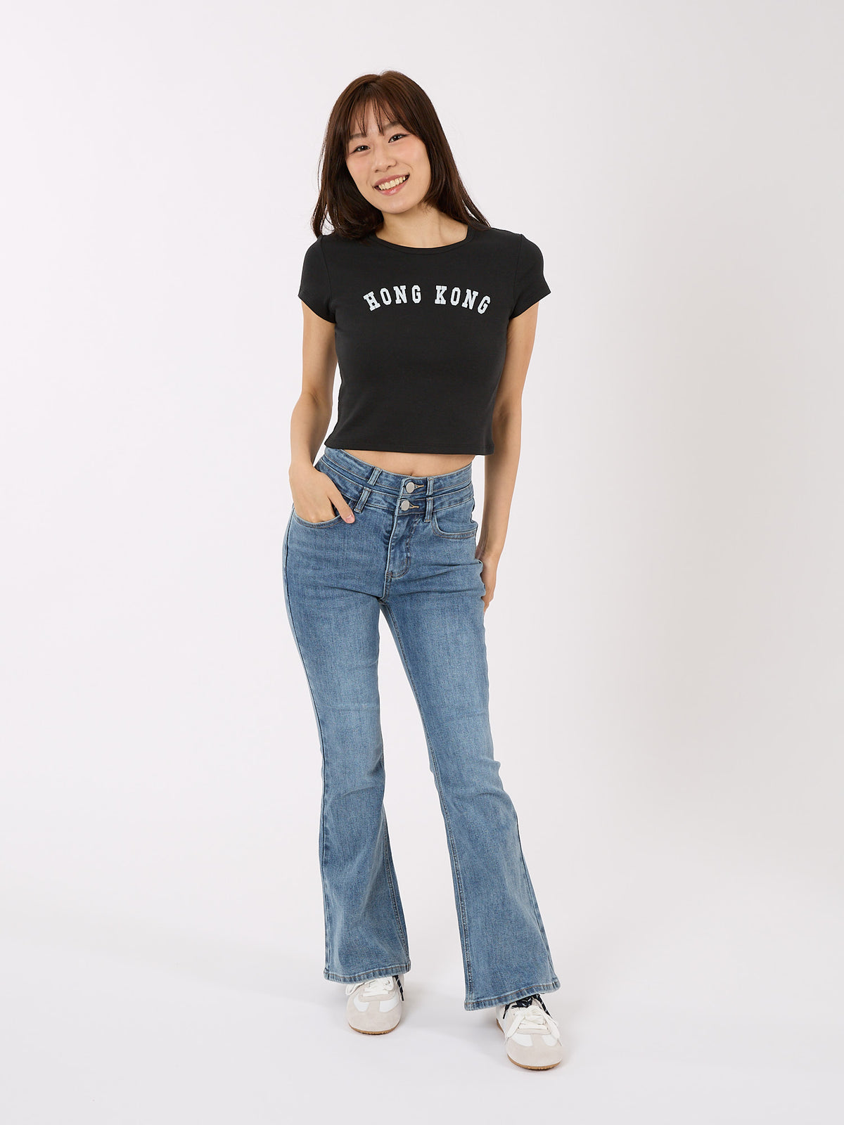 Double Waist Flared Jeans