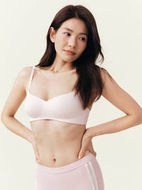 棉質羅紋無鋼圈薄墊胸圍