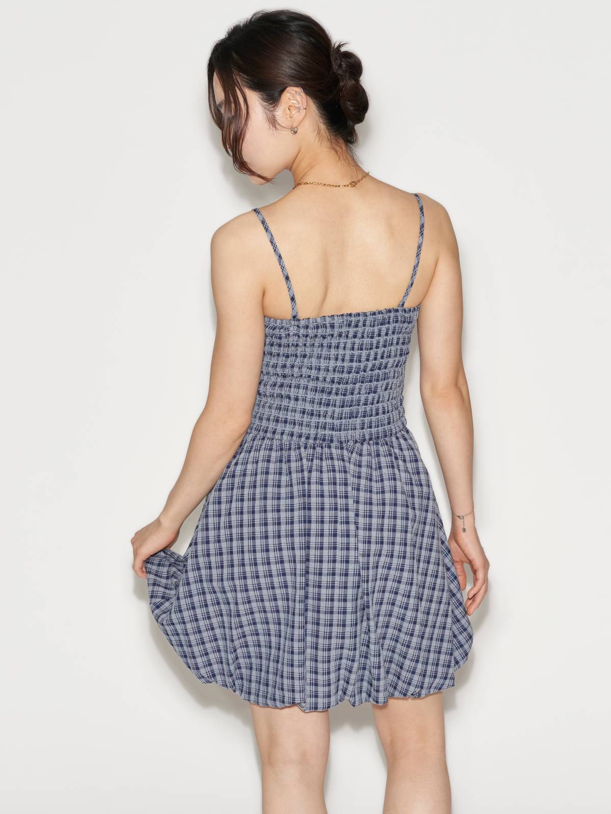Checked Babydoll Dress