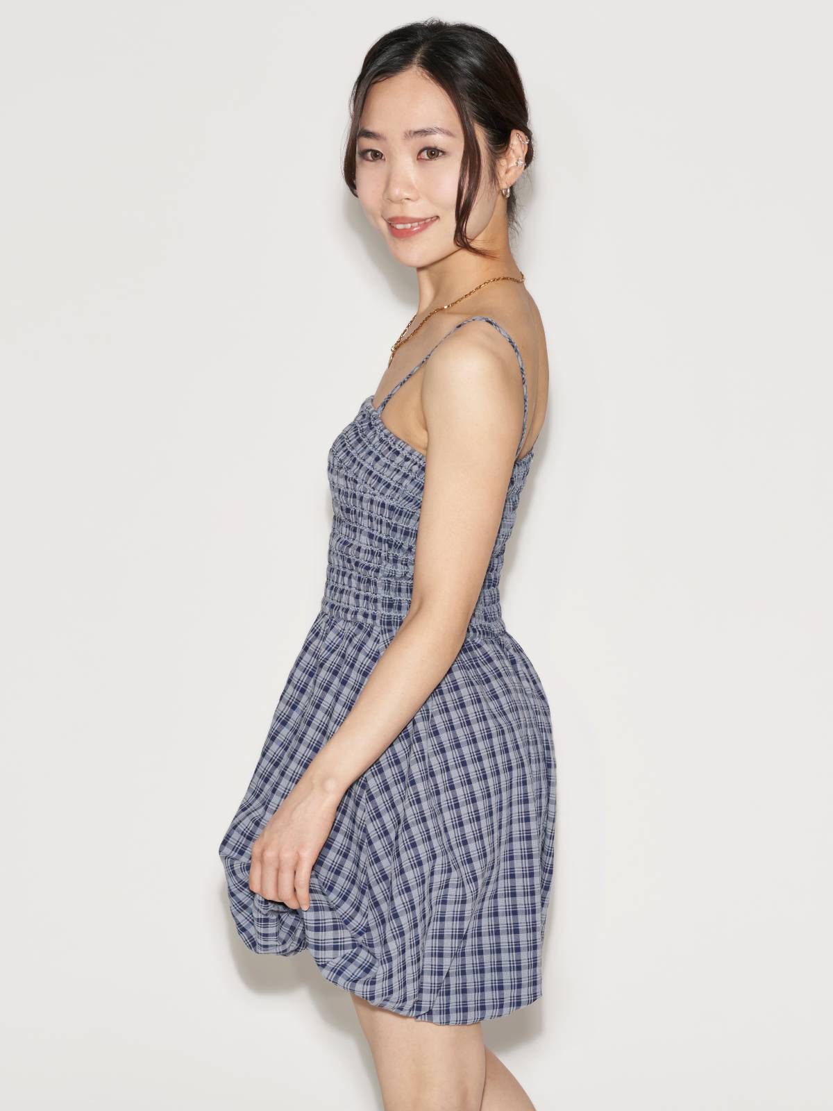 Checked Babydoll Dress