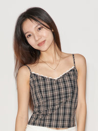 Padded Checked Cami Top