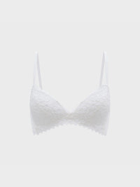 VINIFRED, Wireless Lace Triangle Bra - 8F5-OffWhite