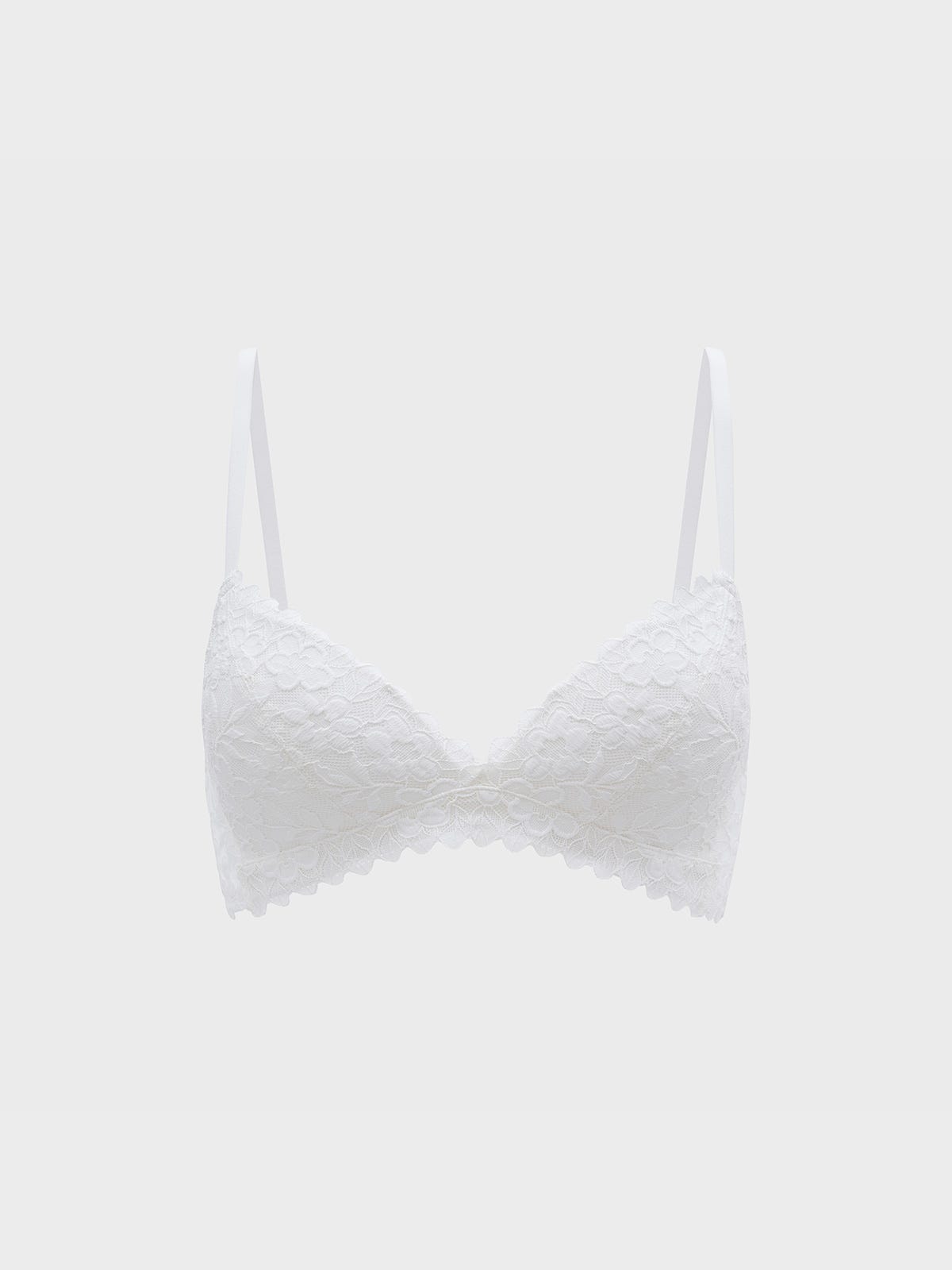 VINIFRED, Wireless Lace Triangle Bra - 8f6-offwhite