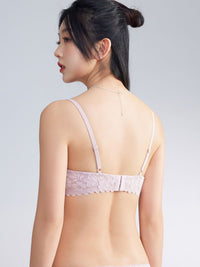 VINIFRED, Wireless Lace Triangle Bra - 8f6-palemauve