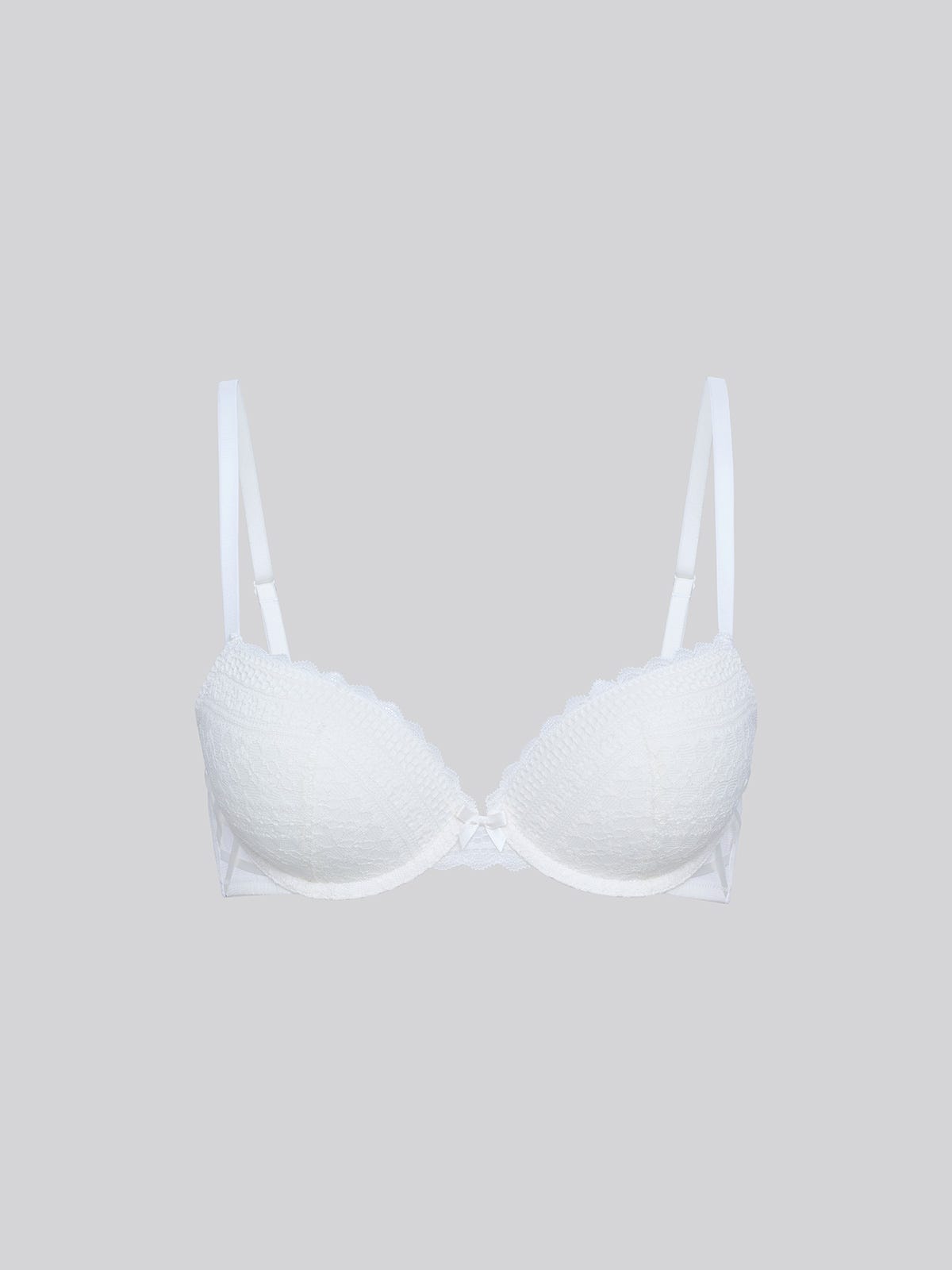 LINNEA, Wired Lace Medium Pad Bra - 8F5-OffWhite