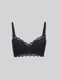 NINI, Super Boost Push-Up Lace Wireless Bra - 8F5-Black