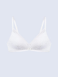 TUTU, Wireless Lace Push Up Pad Triangle Bra - 8F5-OffWhite