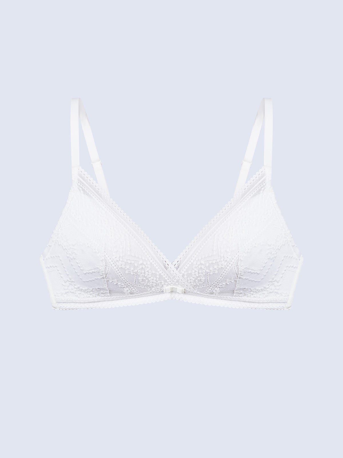 TUTU, Wireless Lace Push Up Pad Triangle Bra - 8F5-OffWhite