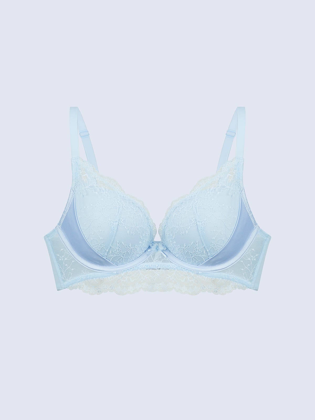 ALESSANDRA, Super Boost Soft Wired Push Up Lace Demi Bra - 8F5-Skywriting