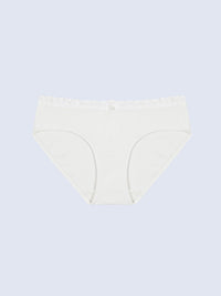 SELINA SOLID, Undyed Cotton Hipster Panty - 8S6-OffWhite