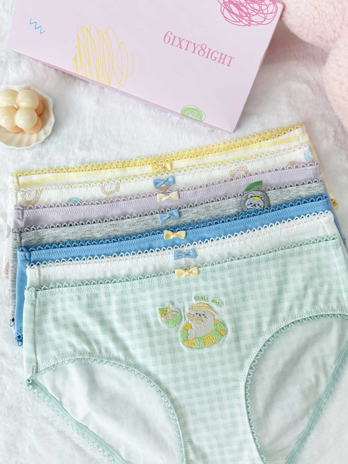 LYDIA 7 PCS Packed Panty Set - 8F5-OffWhite