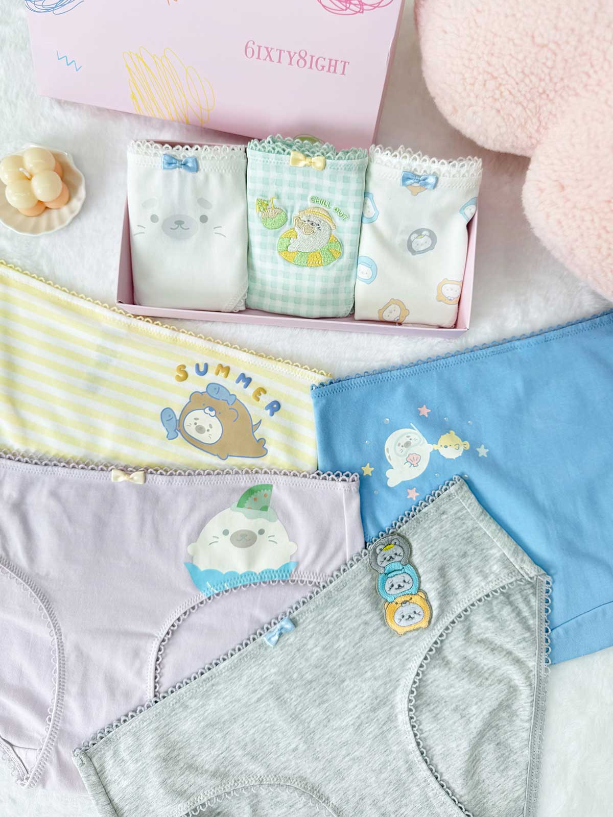 LYDIA 7 PCS Packed Panty Set - 8F5-OffWhite