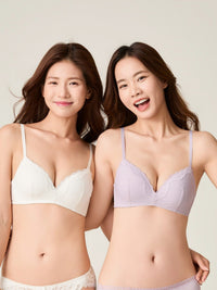 2-Pack Wireless Lace Bra - 8f6-lavenderblue