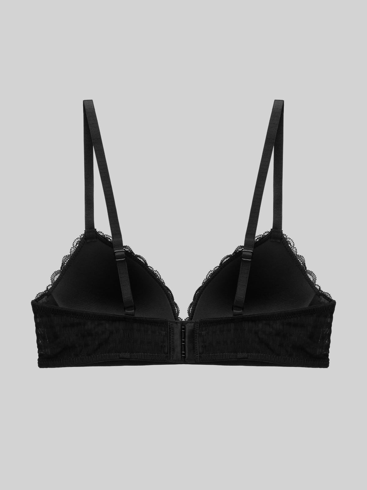 2-Pack Wireless Lace Bra - 8f6-black