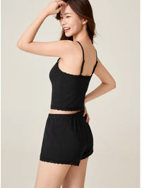 BIRCH, Cotton Rib Lounge Shorts - 8f6-black