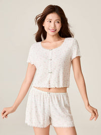 ROSEY, Pointelle Pajama Set - 8f6-offwhite