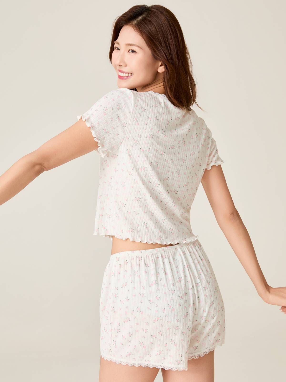 ROSEY, Pointelle Pajama Set - 8f6-offwhite