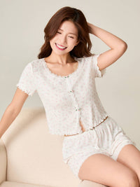 ROSEY, Pointelle Pajama Set - 8f6-offwhite