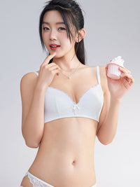 JENNIS, Wireless Lace Light Pad Bra - 8S6-OffWhite