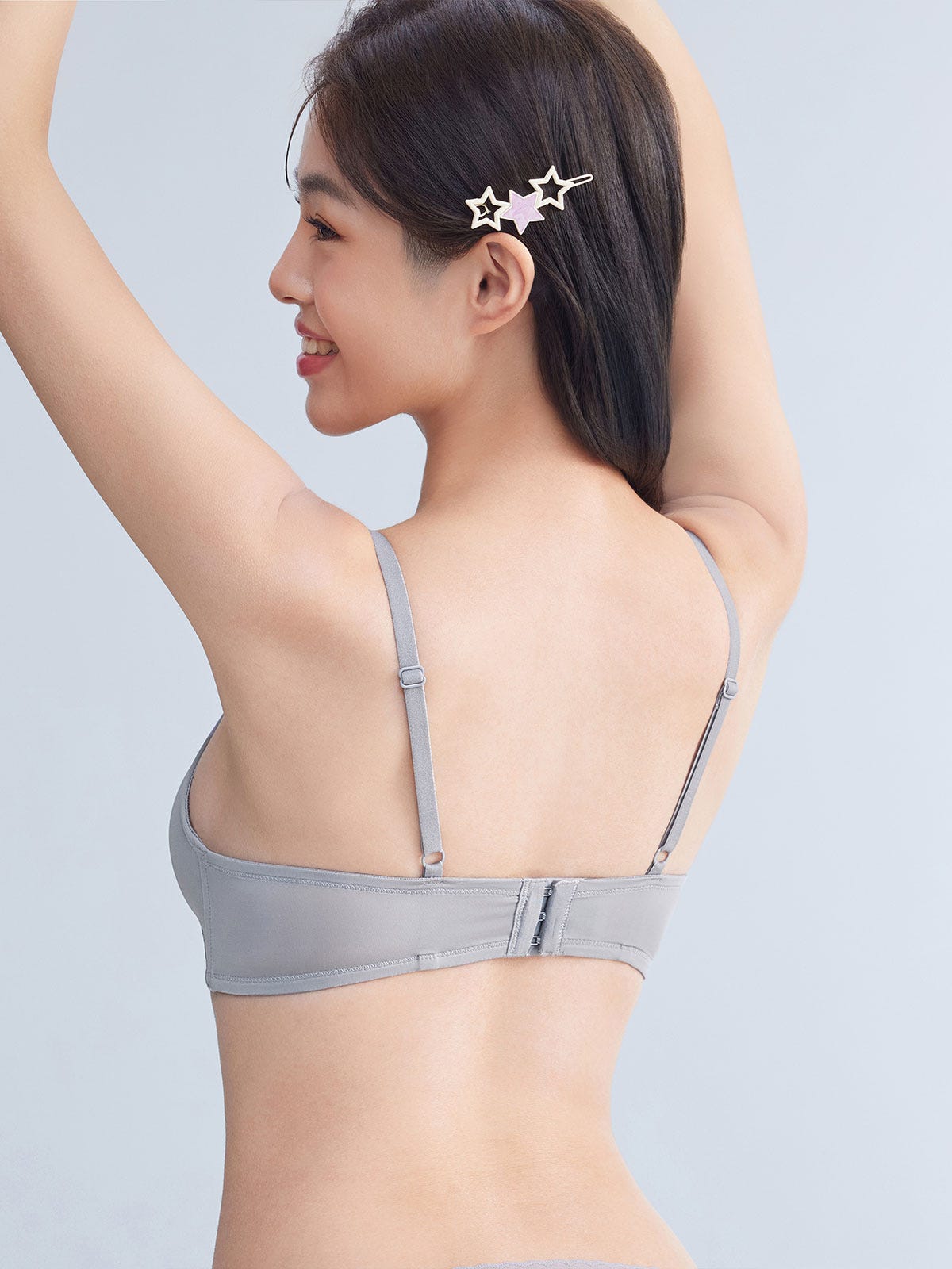 ADINA, Seamless Wireless Light Pad Triangle Bra - 8S6-Sleet
