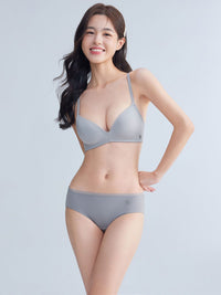 ADINA, Seamless Wireless Light Pad Triangle Bra - 8S6-Sleet