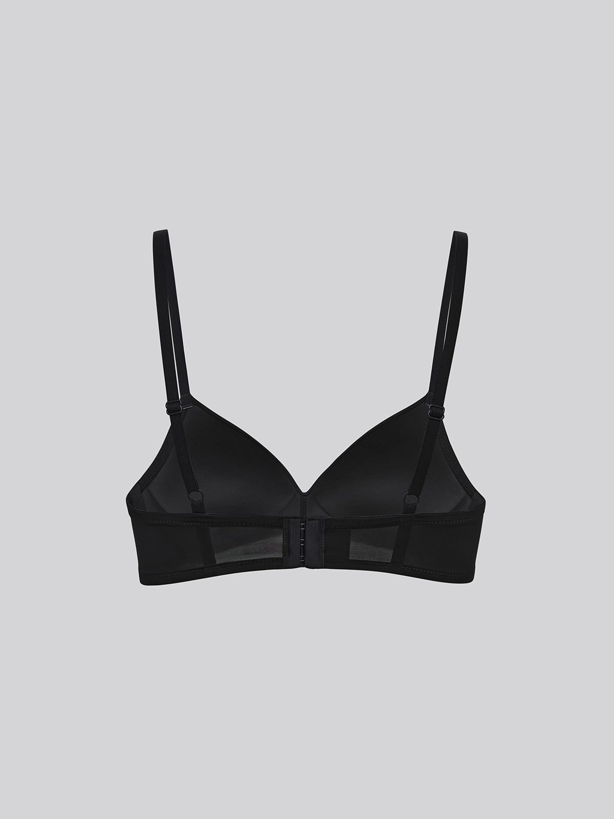 ADINA, Seamless Wireless Light Pad Triangle Bra - 8S6-Black
