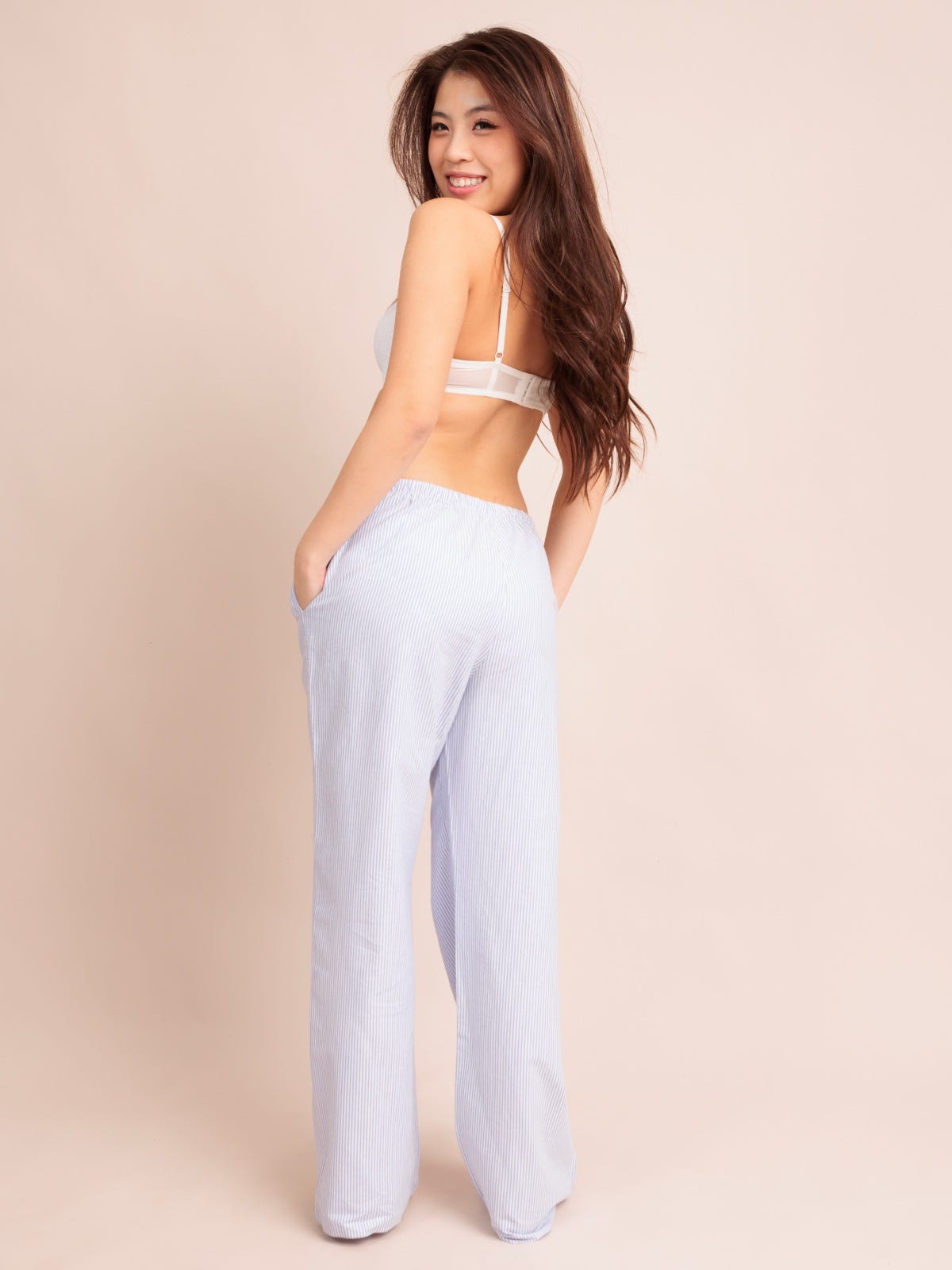 AILIE, Wireless Lace Light Pad Triangle Bra - 8S6-OffWhite