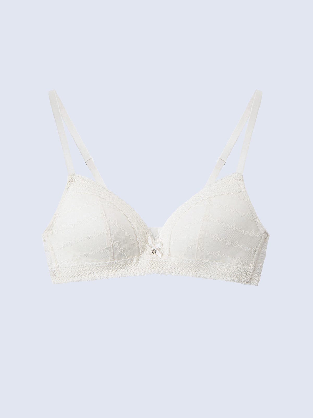 LOVIE, Wireless Light Pad Lace Bra - 8f6-offwhite