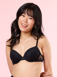 GIULIA, Soft-wired Light Pad Lace Bra - 8S6-Black