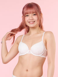 LEOMIE, Soft-wired Light Pad Lace Bra - 8f6-offwhite
