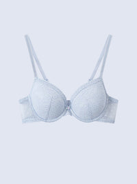 LEOMIE, Soft-wired Light Pad Lace Bra - 8f6-clearlightblue