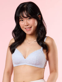 SUMI, Wireless Light Pad Lace Bra - 8f6-clearlightblue