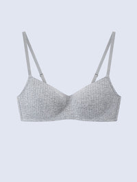 AVARY, Cotton Rib Wireless Light Pad Bra - 8s6-ashmelange