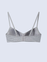 AVARY, Cotton Rib Wireless Light Pad Bra - 8s6-ashmelange
