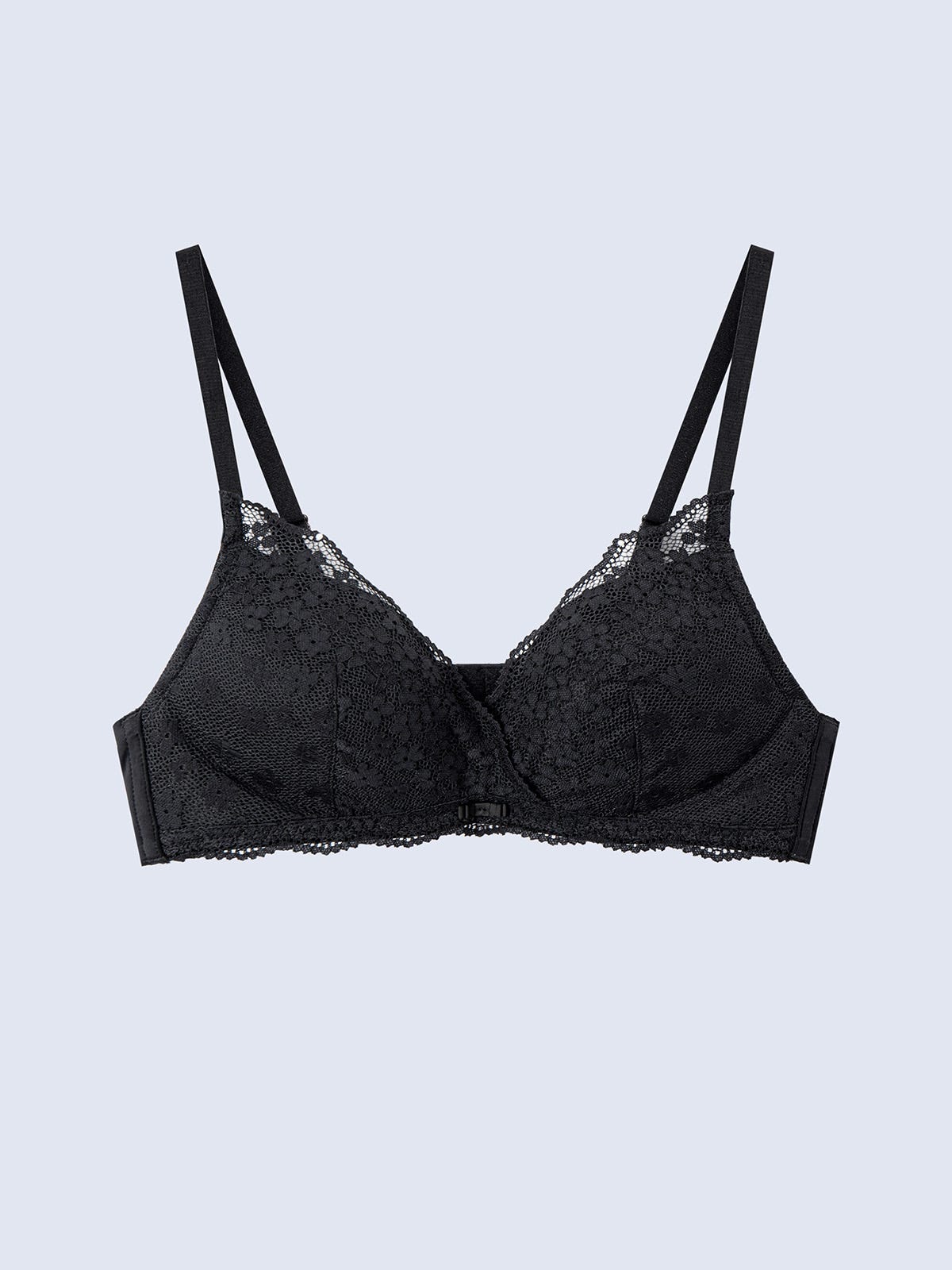 RHINO, Wireless Push Up Lace Bra - 8s6-black