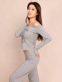 ORAGAMI, Foldover Waist Lounge Pants - 8S6-CastleRockGreyMel