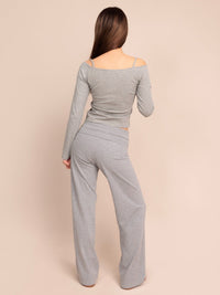 ORAGAMI, Foldover Waist Lounge Pants - 8S6-CastleRockGreyMel